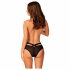 Perizoma sexy trasparente con cinturini incrociati Obsessive Brasica (nero)  - M/L