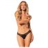 Obsessive Bella Rou - slip nero con motivo floreale