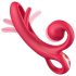 Sweet Play - vibratore rosso con linguetta e stimolatore clitorideo