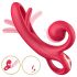 Sweet Play - vibratore con linguetta e braccio per il clitoride (rosso)