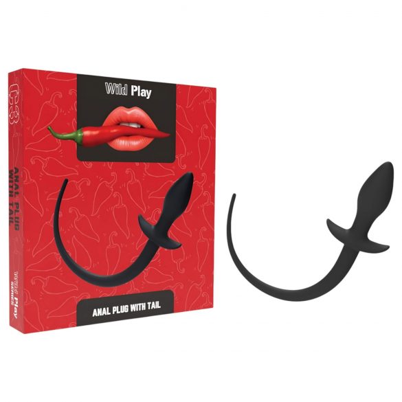 Wild Play - dildo anale con coda (nero)