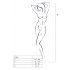 Overall a rete di calze aperto e provocante Passion BS006 (nero) - Taglie S-L 