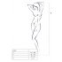 Body Rete Aperto a Quadri Passion BS010 (Bianco) - Taglia Unica S-L 