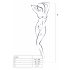 Body Rete Aperto a Quadri Passion BS010 (Bianco) - Taglia Unica S-L 