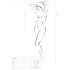 Body in rete Passion BS035 con spalline estreme e aperture intime (bianco) - Taglia Unica S-L 