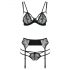 Set Intimo Passion Floris con Motivo Floreale (Nero)  - L/XL