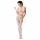 Body in Rete Aperto a Strisce con Collo Alto Passion BS048 (Bianco) - Taglia Unica S-L 