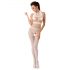 Passion BS048 - bodystocking aperto con collo allacciato (bianco) - S-L