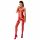 Completo intimo in rete Passion BS056 con lacci frontali (rosso) - Taglia unica S-L 