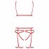 Passion Magali - Set di Intimo Decorativo con Imbracatura - 3 pezzi (rosso)  - L/XL