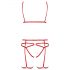 Passion Magali - Set body harness decorativo 3 pezzi (rosso) - L/XL