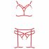 Passion Magali - Set di Intimo Decorativo con Imbracatura - 3 pezzi (rosso)  - L/XL