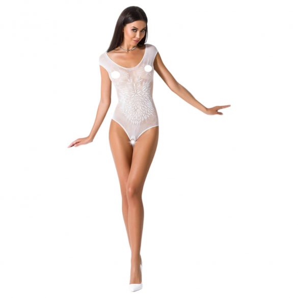 Body in rete bianca con ali d'angelo Passion BS064 - taglia unica S-L 