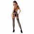 Passione BS070 - Completo intimo in rete con motivo floreale e doppie spalline (nero) - taglia unica S-L 