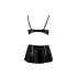 Set di Intimo Passion Deby - Reggiseno Luccicante con Minigonna e Perizoma T (Nero)  - L/XL