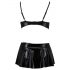 Set di Intimo Passion Deby - Reggiseno Luccicante con Minigonna e Perizoma T (Nero)  - L/XL