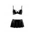 Set di Intimo Passion Deby - Reggiseno Luccicante con Minigonna e Perizoma T (Nero)  - L/XL