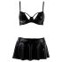 Set di Intimo Passion Deby - Reggiseno Luccicante con Minigonna e Perizoma T (Nero)  - L/XL