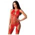 Passion BS079 - Set rete sexy traforato rosso (S-L)