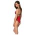 Bodysuit Seduzione Peonia - Taglio Laterale (Rosso-Nero) 