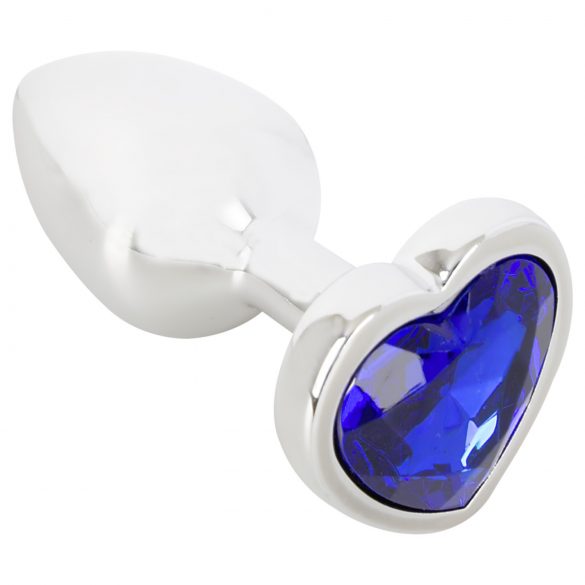 Magic Shiver - plug anale in metallo con pietra (blu)