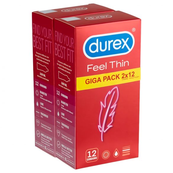 Durex Feel Thin - preservativi sensazione realistica confezione (2x12 pezzi)