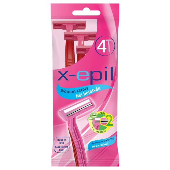 X-Epil - Rasoio femminile usa e getta a 2 lame (4 pezzi)