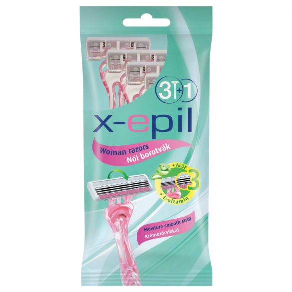 Rasoio monouso femminile a 3 lame X-Epil (set da 3+1) 