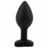 Sunfo - dildo anale in silicone con gemma a forma di cuore (nero-rosa)