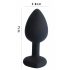 Sunfo - dildo anale in silicone con gemma a forma di cuore (nero-rosa)