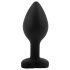 Sunfo - plug anale in silicone con pietra a forma di cuore (nero-zaffiro)