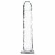 Dildo Trasparente con Base a Ventosa - Crystal Addiction - 18cm 