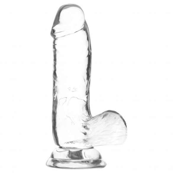 Dildo Trasparente con Ventosa e Testicoli "Addiction Crystal" - 15cm 