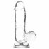 Dildo Trasparente con Ventosa e Testicoli "Addiction Crystal" - 15cm 