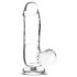 Dildo Trasparente con Ventosa e Testicoli "Addiction Crystal" - 15cm 