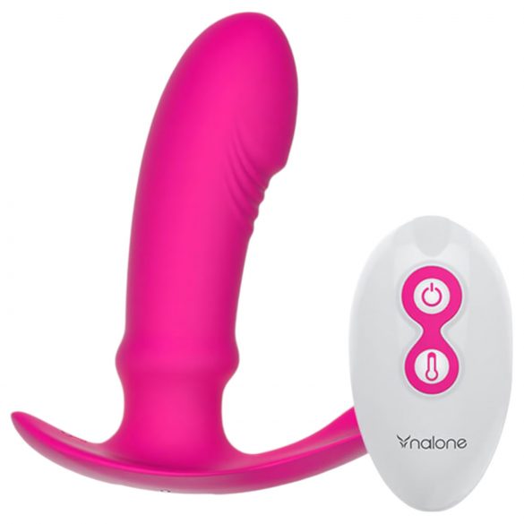 Vibratore prostatico ricaricabile Nalone Marley resistente all'acqua con funzione di riscaldamento e telecomando (rosa) 