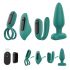 Sex HD - set vibratori ricaricabili, telecomando, 4 pezzi (verde)