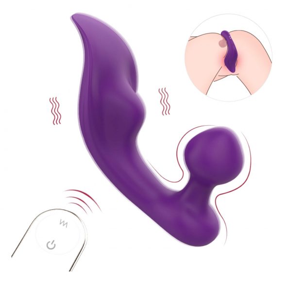 Sex HD Chomper - vibratore impermeabile per clitoride e anale (viola)