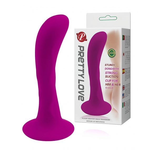 Plug Anale Pretty Love con Ventosa - Dildo Anale Curvato Rosa 