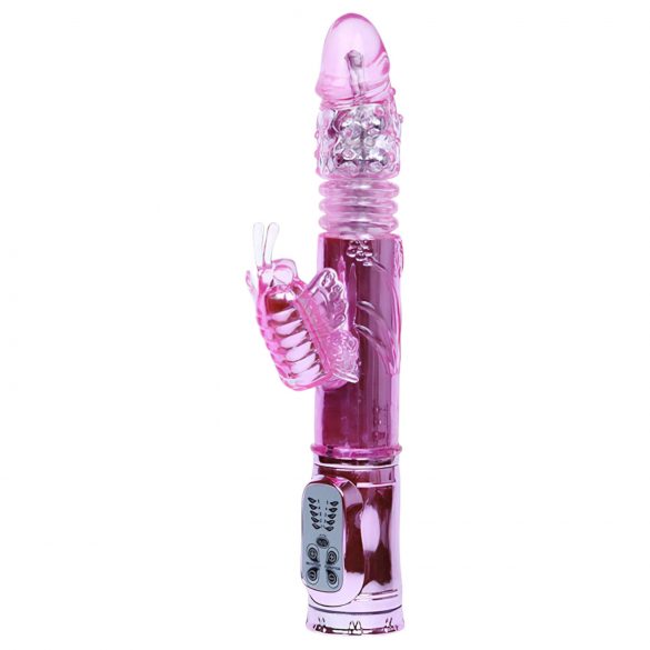 Baile - Vibratore rosa con farfalla e stimolatore clitorideo