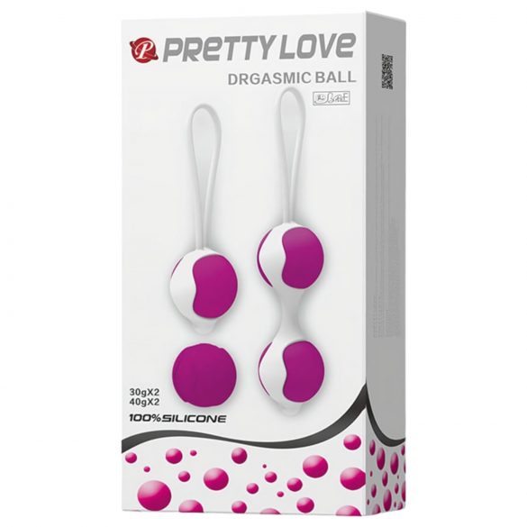 Pretty Love Orgasmic - Set di sfere geisha regolabili (bianco-lilla)