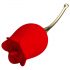 ROSE LOVER - Vibromassaggiatore Linguale Ricaricabile per Clitoride 2in1 (Rosso) 