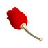 ROSE LOVER - Vibromassaggiatore Linguale Ricaricabile per Clitoride 2in1 (Rosso) 