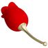 ROSE LOVER - Vibromassaggiatore Linguale Ricaricabile per Clitoride 2in1 (Rosso) 