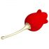 ROSE LOVER - Vibromassaggiatore Linguale Ricaricabile per Clitoride 2in1 (Rosso) 