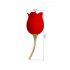 ROSE LOVER - Vibromassaggiatore Linguale Ricaricabile per Clitoride 2in1 (Rosso) 