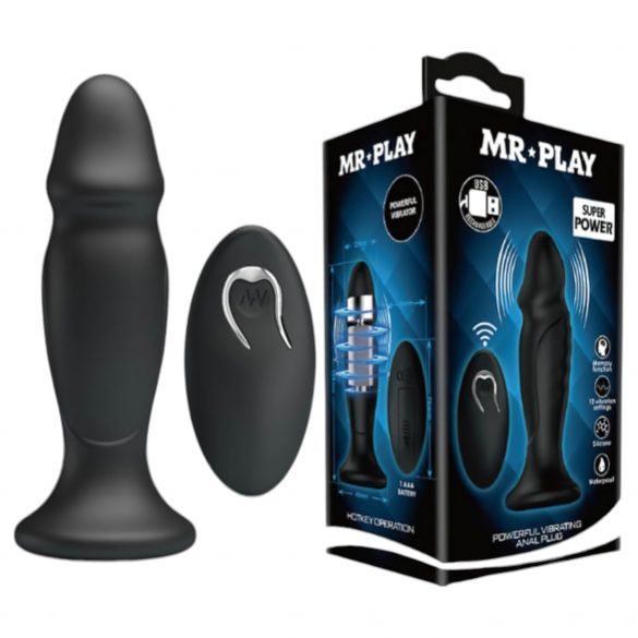 Vibratore Anale Ricaricabile con Telecomando MR. PLAY (Nero) 