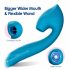 Vibratore multifunzionale impermeabile per punto G e stimolazione clitoridea (blu) 