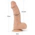 Lovetoy Real Extreme - Dildo con ventosa e testicoli - 23 cm (natura)