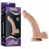 Lovetoy Real Extreme - dildo con base, testicoli e design per punto G - 21cm (naturale)